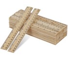 72 Packs 8 Inch Wooden Rulers Bulk, 20cm Double Sided Pine Wood School Measur...