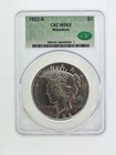 1922-D Silver Peace Dollar, CAC MS63
