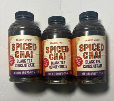 Trader Joe s Spiced Chai Black Tea Concentrate 16 FL OZ Each 3x