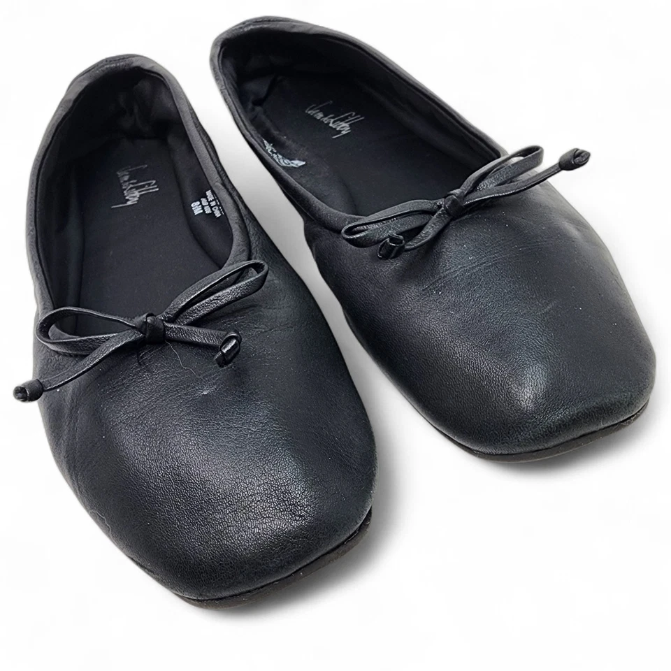SAM & LIBBY Serena Ballet Flats Black Leather Size 8.5 M Serena Slip On Shoe - Image 2 of 4