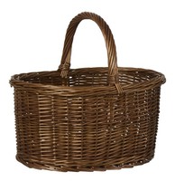 Ib Laursen - Korb Einkaufskorb Weidenkorb Mit Henkel Oval Weide Braun 29068-00