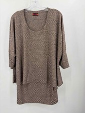 Pre-Owned ISLE Gray Size Medium Shift Knee Length Short Sleeve Dress