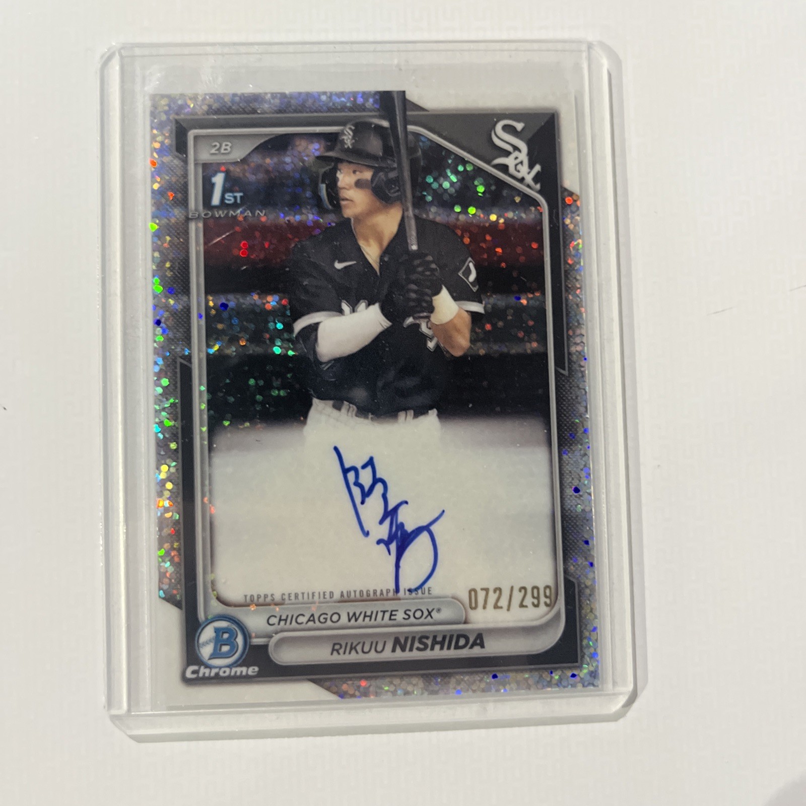 2024 Bowman #CPA-RN Rikuu Nishida 1st Chrome Auto Speckle Refractor /299