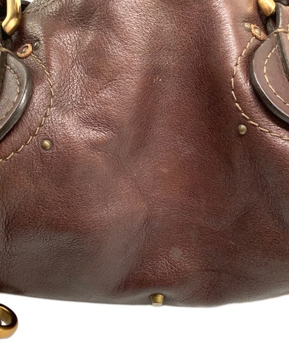 Chloe Paddington Handbag Shoulder Bag Padlock Key Leather Brown Authentic - Imagen 18 de 24