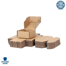 25 Pack Small Kraft Shipping Mailer Boxes | Durable Cardboard Tuck Top Packaging