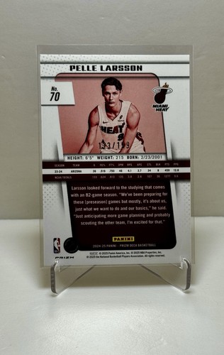 Pelle Larsson 2024 Panini Prizm Deca #70 Red /199 Color Match - Picture 3 of 4
