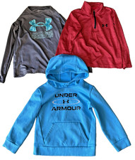 Boys Gently Used Under Armour Shirt Lot. Size 5 XS Hoodie, Long Sleeves