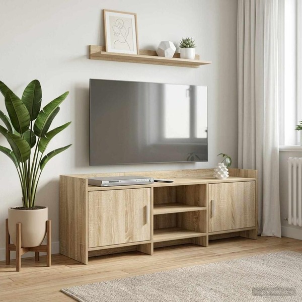 Tv-Schr?Nk 130 X 33 X 47 Cm Sonoma-Eiche Holzwerkstoff-image