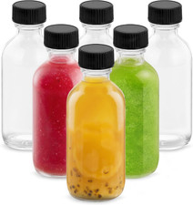 Rionisor 4OZ Small Glass Bottles with Lids and Funnels, 120Ml Boston round Glass