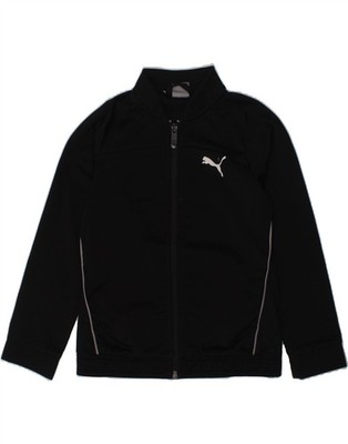 Puma Jungen Trainingsanzug Oberteil Jacke 5-6 Jahre schwarz Polyester BK03
