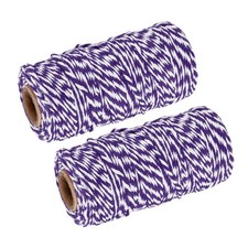 Twine Packing String Wrapping Cotton Twine 100M Purple and White Rope,2pcs