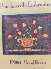 PRIMITIVE PUNCHNEEDLE EMBROIDERY PATTERN, CRAFTS PUNCH NEEDLE FLOWERS