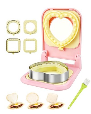 3-in-1 Uncrustable Sandwich Maker - Heart/Circle/Square Crustless Sandwich Cu...