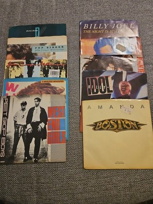 Pet Shop Boys, Wham, Billy Idol, Boston, John Cougar 5 More vinyl 45 records lot