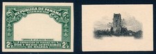 Panama #208, 1915, frame & center essay proofs, on card, ABNCo