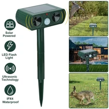 1Pc Ultrasonic Animal Repeller Solar Powered Motion Sensor Repellent IPX4 Waterp