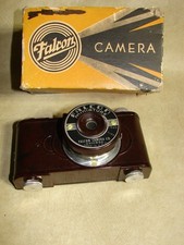 Vintage Falcon Miniature Camera DeLuxe Model with Box, Brown - 7