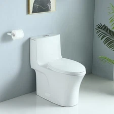 1.1/1.60 GPF Dual-Flush One Piece Toilet, Space-Saving, High-efficiency Cleaning