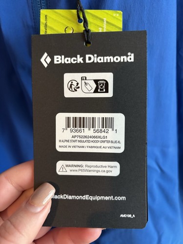 New BLACK DIAMOND Alpine Start Insulated Hoodie Jacket Men’s XL Drifter Blue - Bild 7 von 9