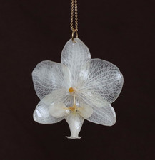 Real White Orchid Necklace, Nature Inspired Jewelry, Floral Pendant
