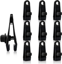 10pcs Tarp Clips Heavy Duty Lock Grip, Plastic Clamps, Reusable Black