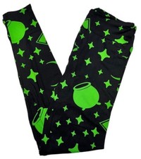 LuLaRoe Girls Leggings Size L/XL Wicked Cute Black Witches Brew Sizes 8-14 NWT