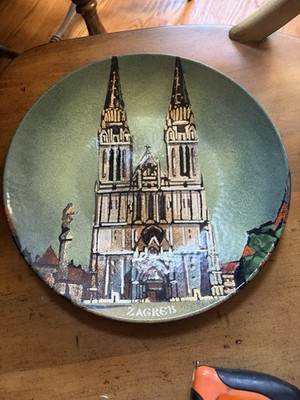 Vintage Dekor Zagreb Enamel  Decorative 9'' Wall Plate Decor 20