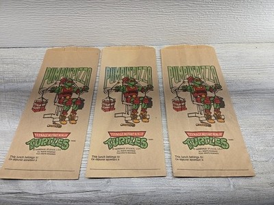 Teenage Mutant Ninja Turtles Vintage TMNT brown Lunch Bags Pumpin Pizza 1990 