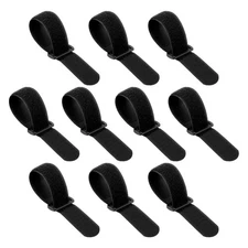 10pcs Reusable Cinch Straps 1"x8" Hook and Loop Cable Securing Straps, Black