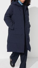 UNIQLO Seamless Down Long Coat, Navy, M, Water repellent, RRP 159.90, BNWT
