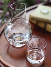 Victorian Trading Elegant Bedside Decanter Water Carafe Gold Leafing 21c