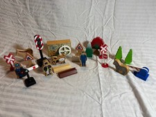 Lot Brio Wooden Train Accessories Trees Signs Cones Blocks Thomas Figures