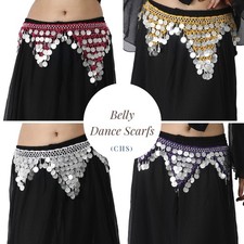 10 Mix Indian Belly dance Hip Scarf waistband belt skirt Silver Coin Sequin Belt