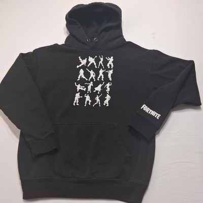 Official Fortnite Emote Dance Silhouettes Black Hoodie Yourh Size Medium M...