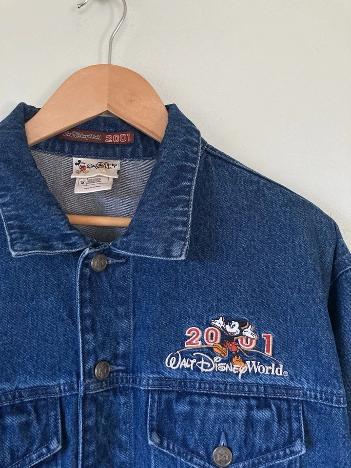 Chaqueta Jean Walt Disney World M 2001 Mickey Mouse Denim Bordada De Colección y2k Foto 2 de 4