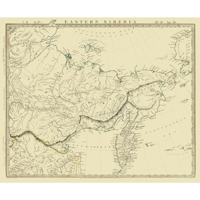 Historic Map - Siberia Russia - Chapman 1838 - Vintage Wall Art