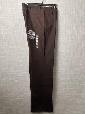 Gloria Vanderbilt Amanda Slimming Jeans Brown Size 14 Tapered Classic Rise NWT