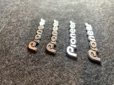 4 x Pioneer Lautsprecher Aufkleber Sticker Audio - Aluminium Emblem 