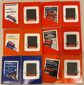 1980s MATTEL INTELLIVISION LOT OF 25 VIDEO GAMES W BOX SOME COMPLETE SPARTANS +