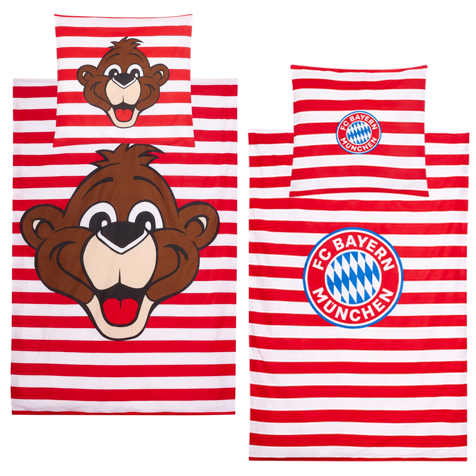 FC Bayern München Baby / Kleinkind Streifen Berni Bettwäsche Linon / Renforcé