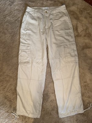 Abercrombie & Fitch women s Beige Cargo Pants Medium Cotton Twill Drawstring