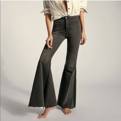 NWT We The Free Just Float On Flare Jeans Washed Black Size 26
