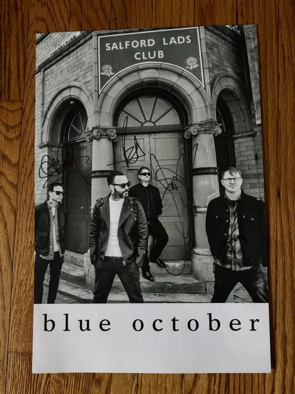 RARE - Blue October UNKNOWN TOUR POSTER SIGNED AUTOGRAPHED  JUSTIN FURSTENFELD