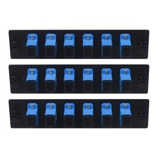 3 PCS 6 Fiber SC to SC UPC Singlemode Fiber Patch Panel with 6 Coupler Adapter