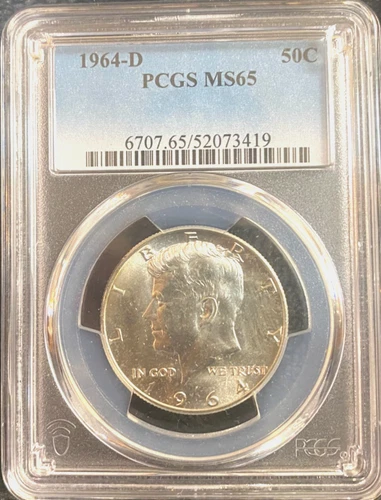 1964-D Kennedy Half Dollar PCGS MS 65 (Blast White)