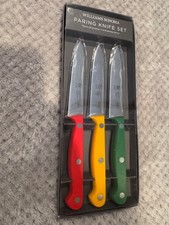 NEW Williams Sonoma Colored Paring Knives, 4", Set of 3 stainless steel SEALED