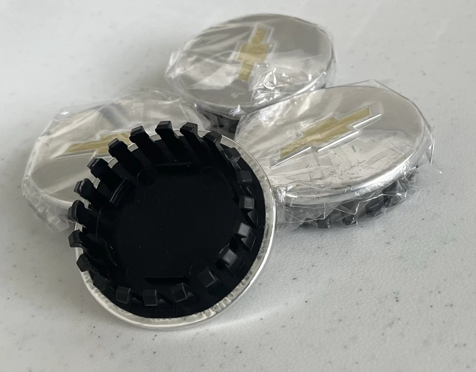 4 tampas de roda central Chevy prata ouro 66 mm Blazer Camaro Colorado Traverse - Imagem 4 de 4