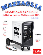 TELWIN MAXIMA 230 SYNERGIC SALDATRICE INVERTER MIG-MAG/FLUX/BRAZING/MMA/TIG