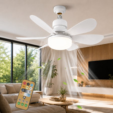 Ventilateur Plafond E27 LED 40W Télécommande Silencieux Salon Chambre Bureau
