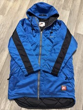 READ Vintage Nike Team Sports Parka 90s Size Small Black Blue